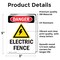 Signmission Electric Fence Danger Sign, Vinyl Decal, 3.5in W x 5in L, 2PK OS-2PACK-DS-D-35-V-2212 - alternate 4